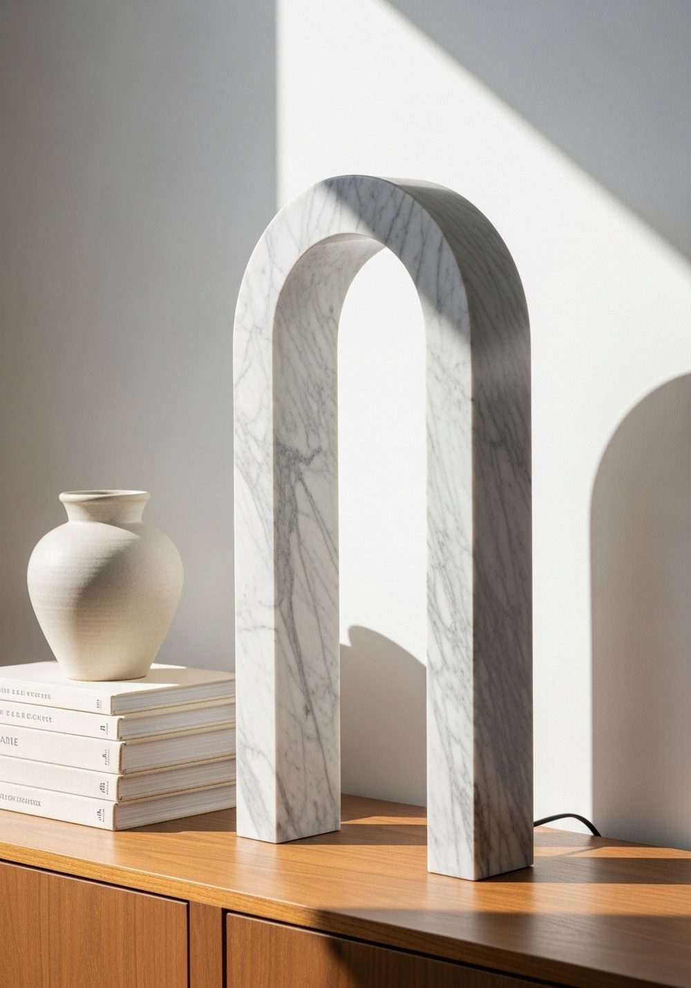 Arched Marble Lamp for a Styled Console Table