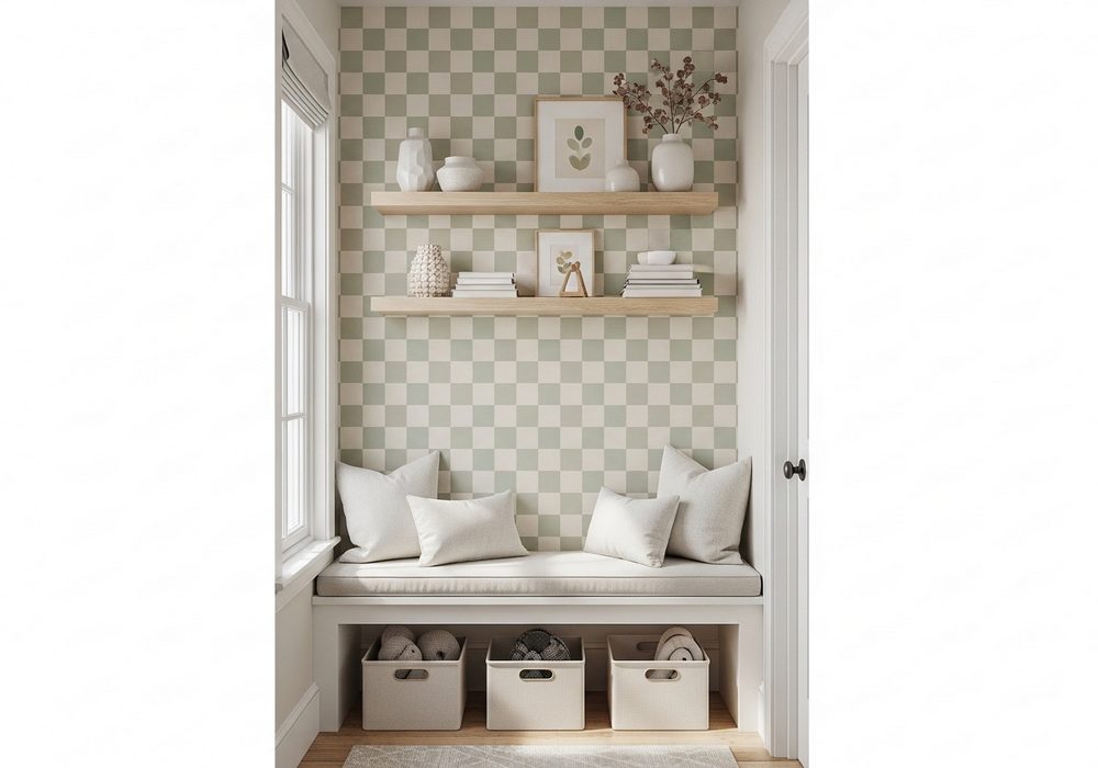 Checkerboard Wallpaper for a Playful Nook