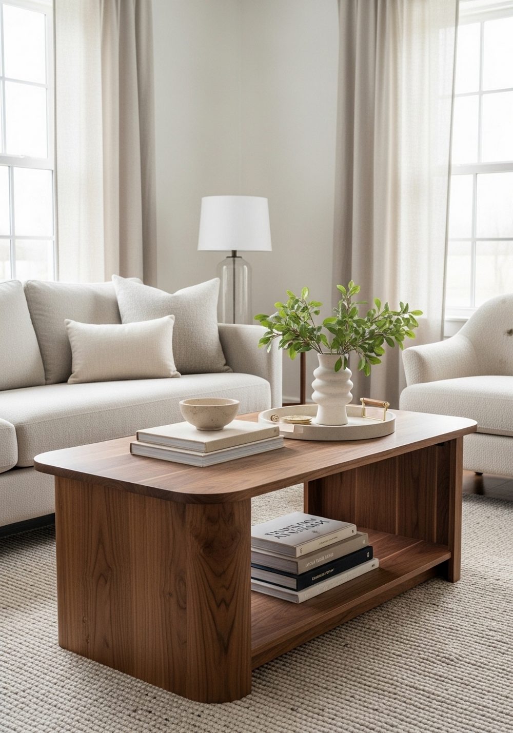 Cozy Walnut Coffee Table Moment