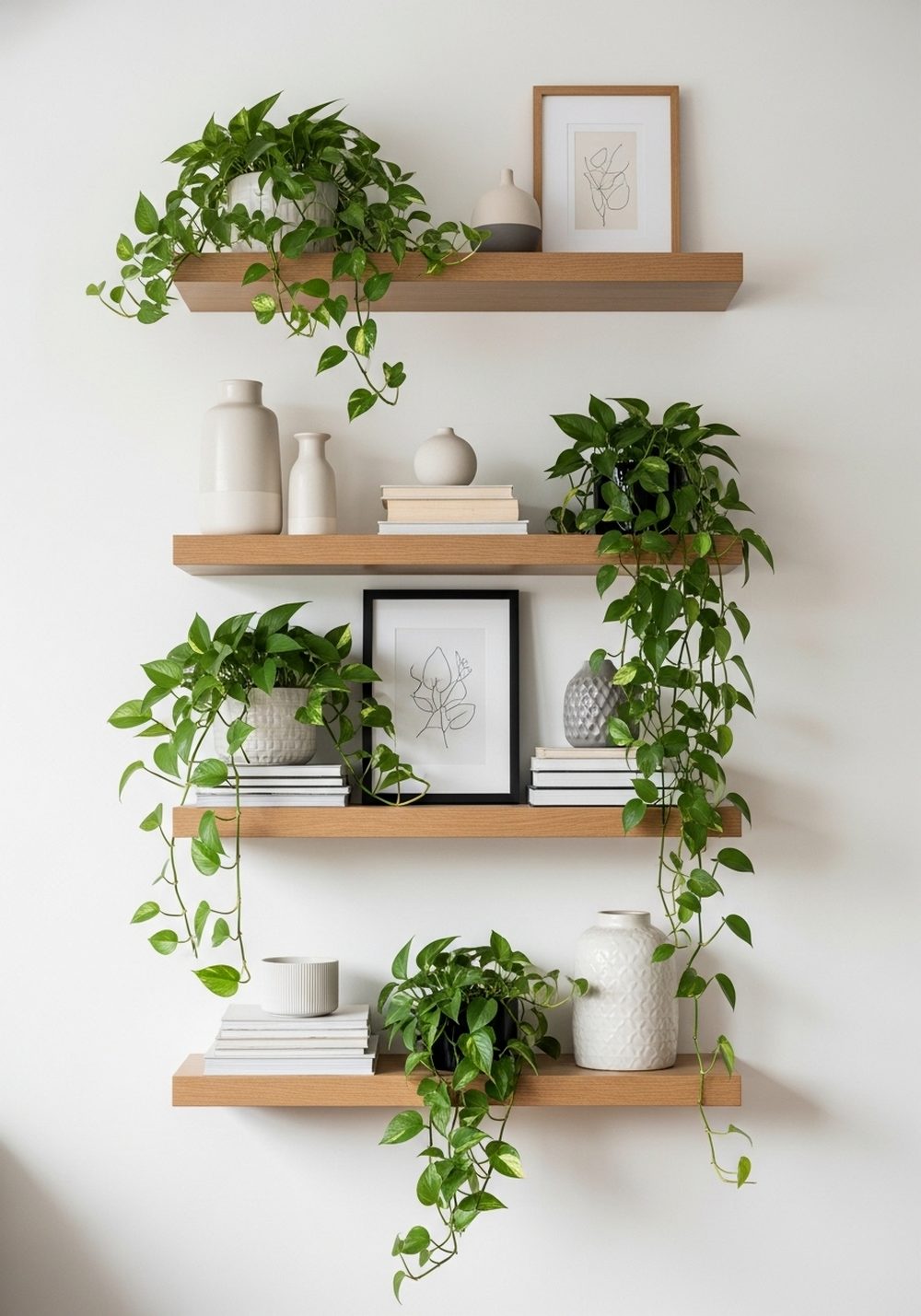 Floating Shelf Vine Wall