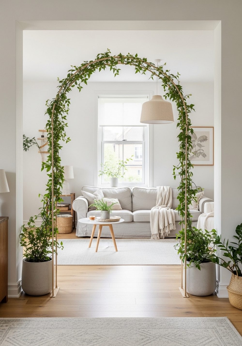 Greenery-Wrapped Indoor Arch