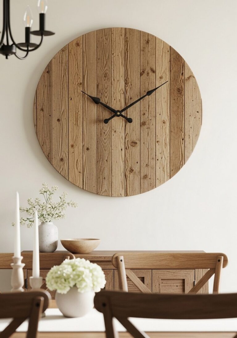 Large Reclaimed Wood Statement Clock