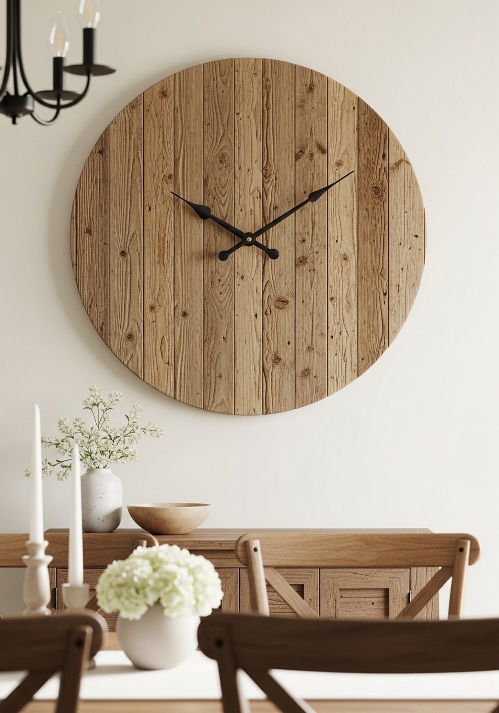 Large Reclaimed Wood Statement Clock