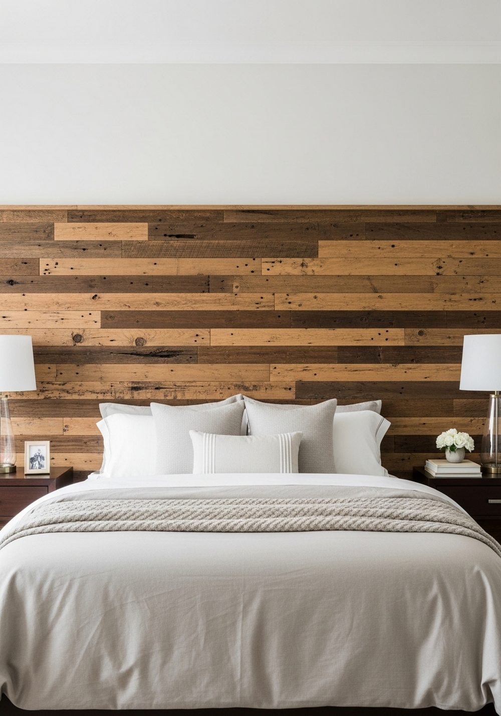 Reclaimed Wood Headboard-Style Wall Treatment