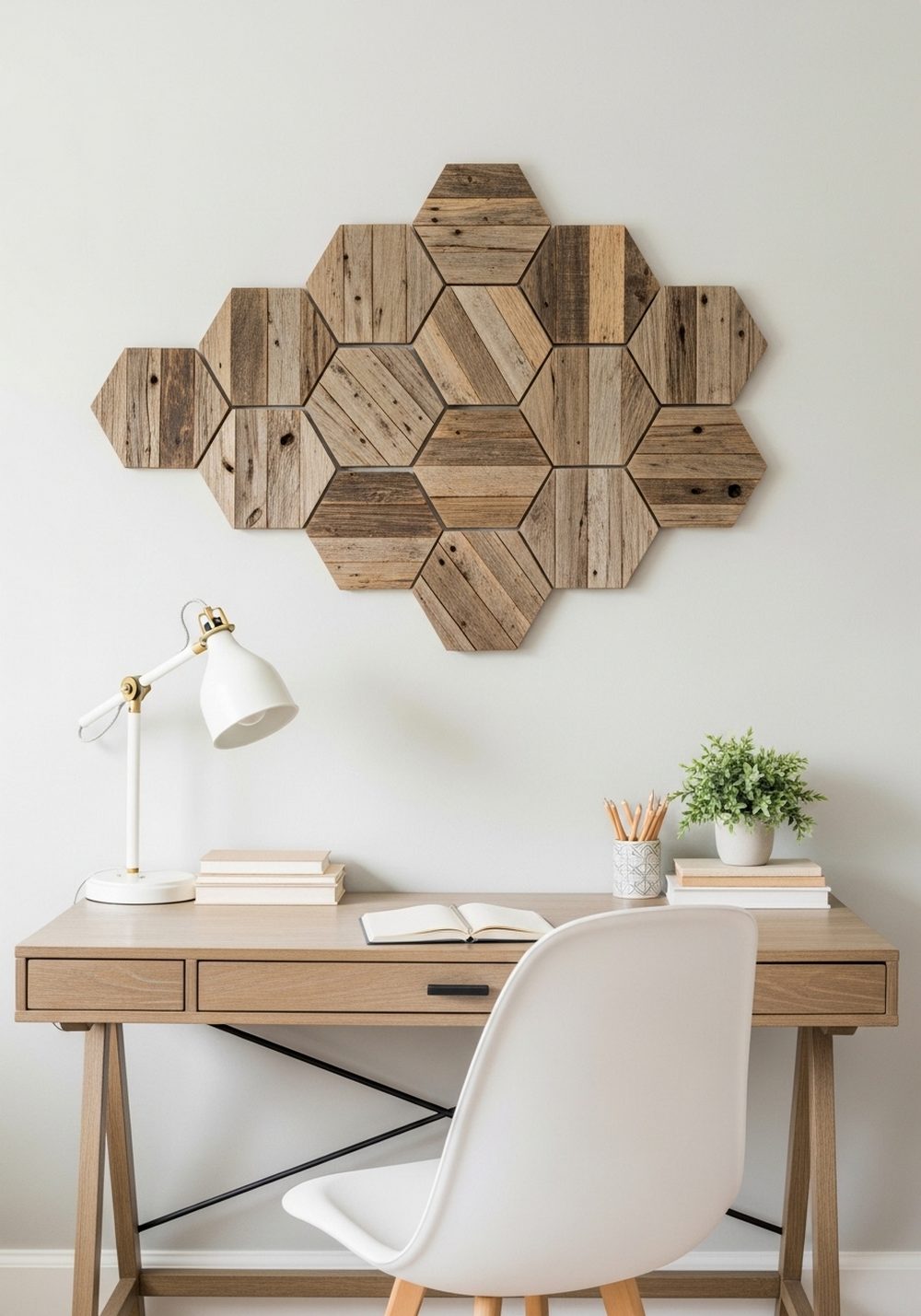 Reclaimed Wood Hexagon Wall Art