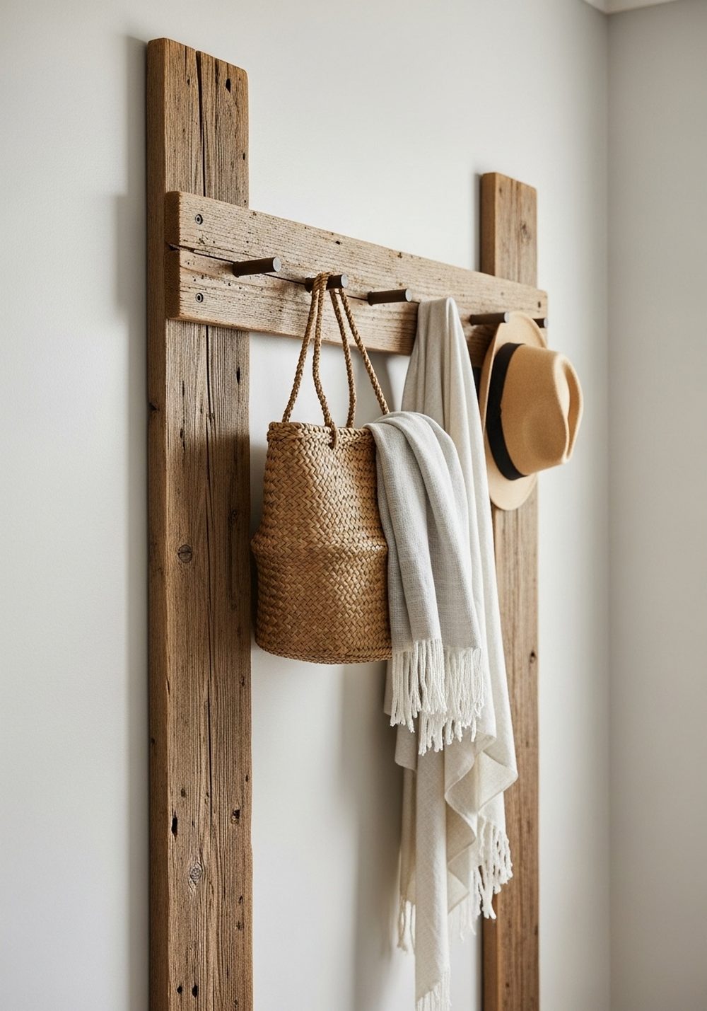 Reclaimed Wood Peg Rail