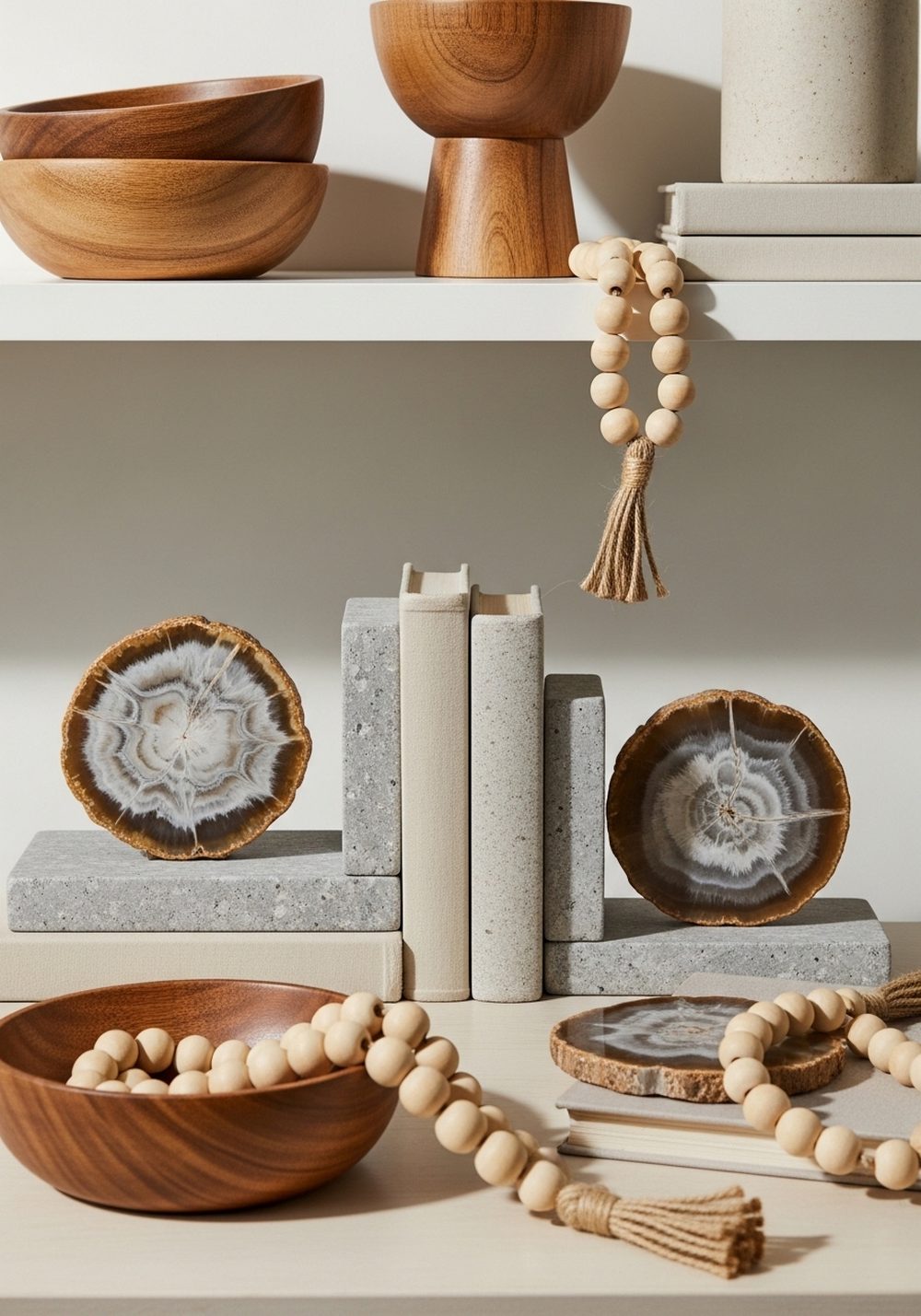 Small Wood and Stone Styling Accents