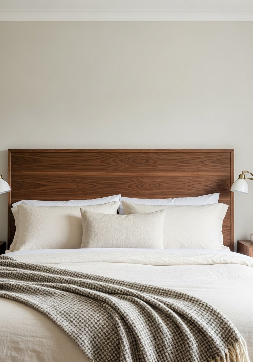 Walnut Bedroom Headboard for Cozy Depth
