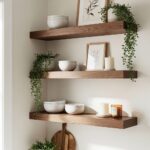 Walnut Floating Shelves for Everyday Display