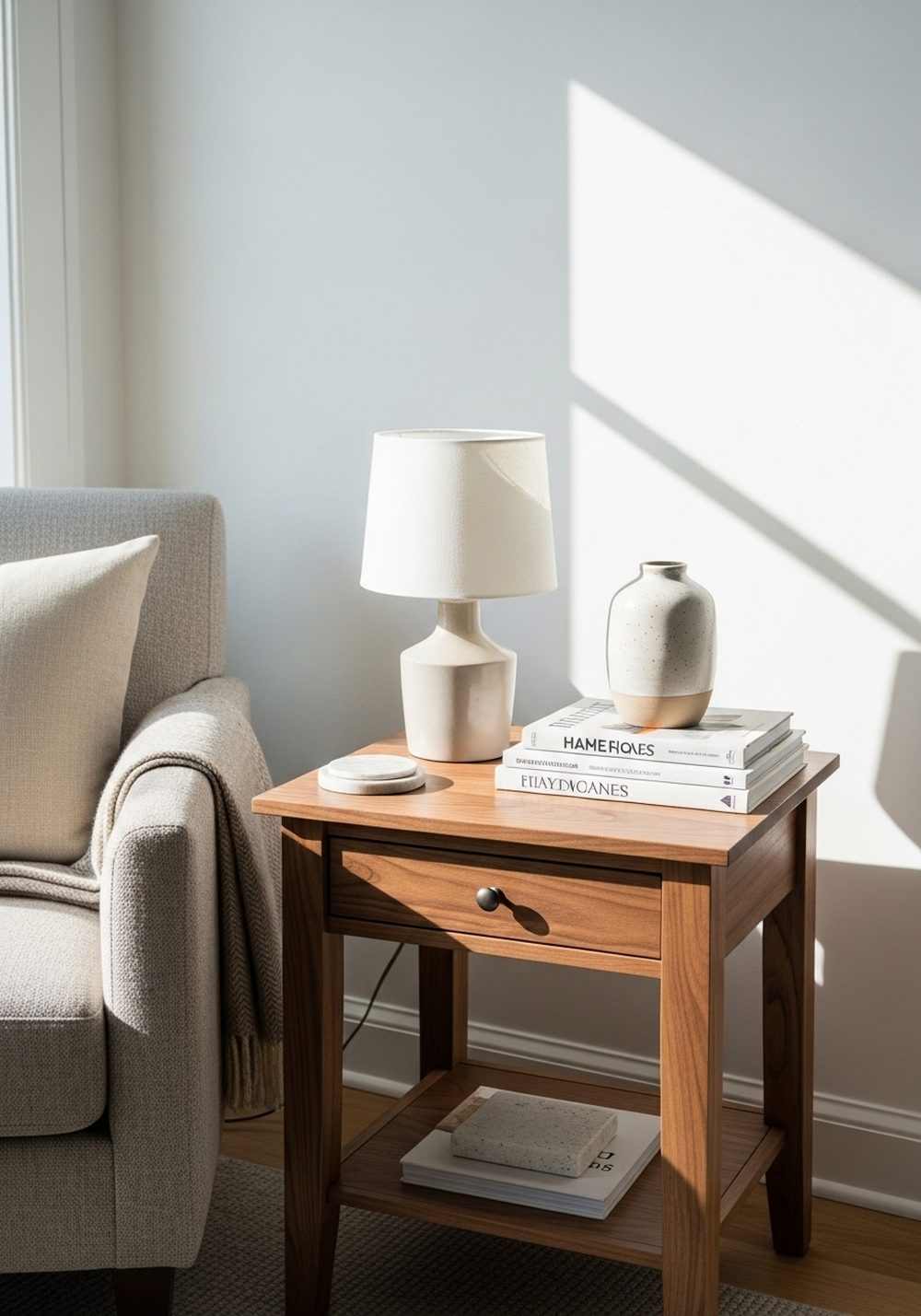 Walnut Side Tables for Easy Warmth