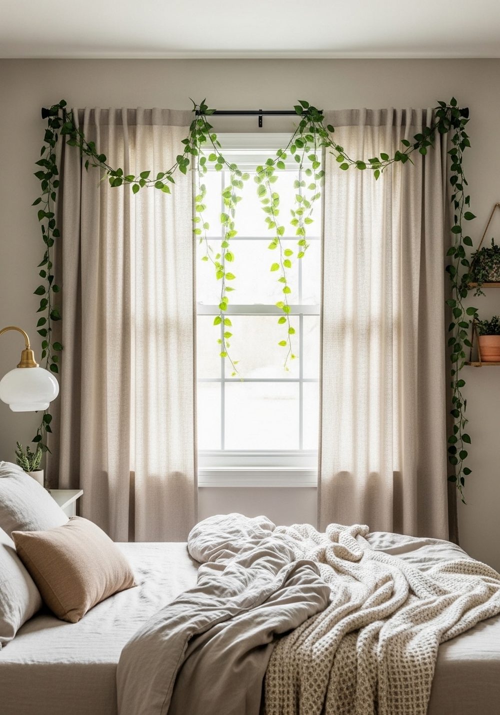 Window-Framing Curtain Rod Vines