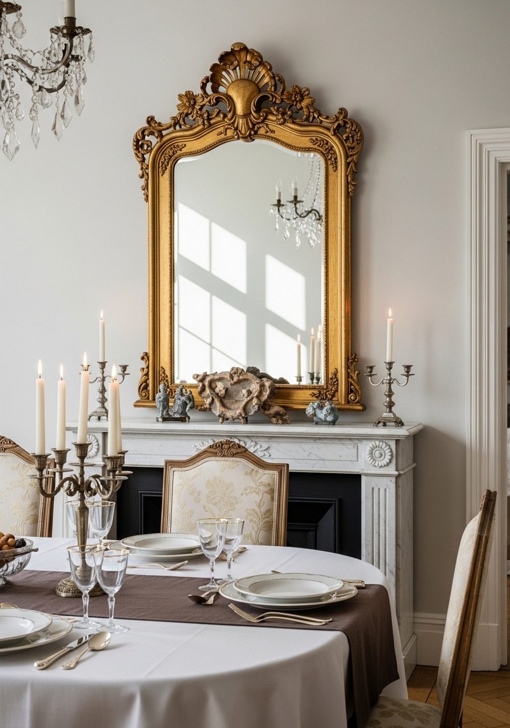 Antique-Style Gold Mirror