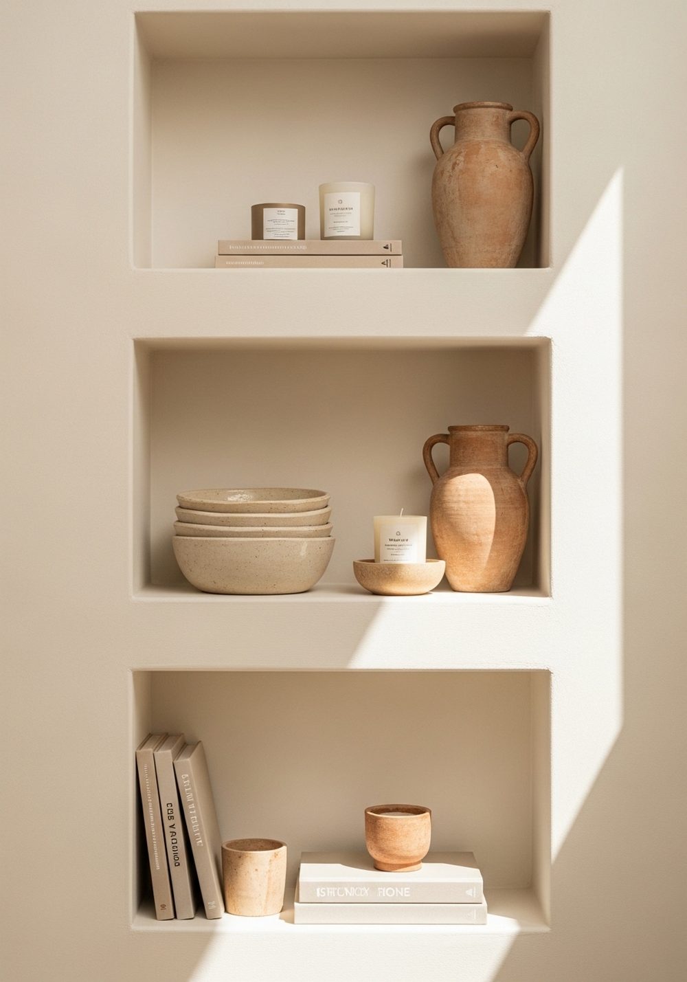 Built-In Niches with Curated Decor