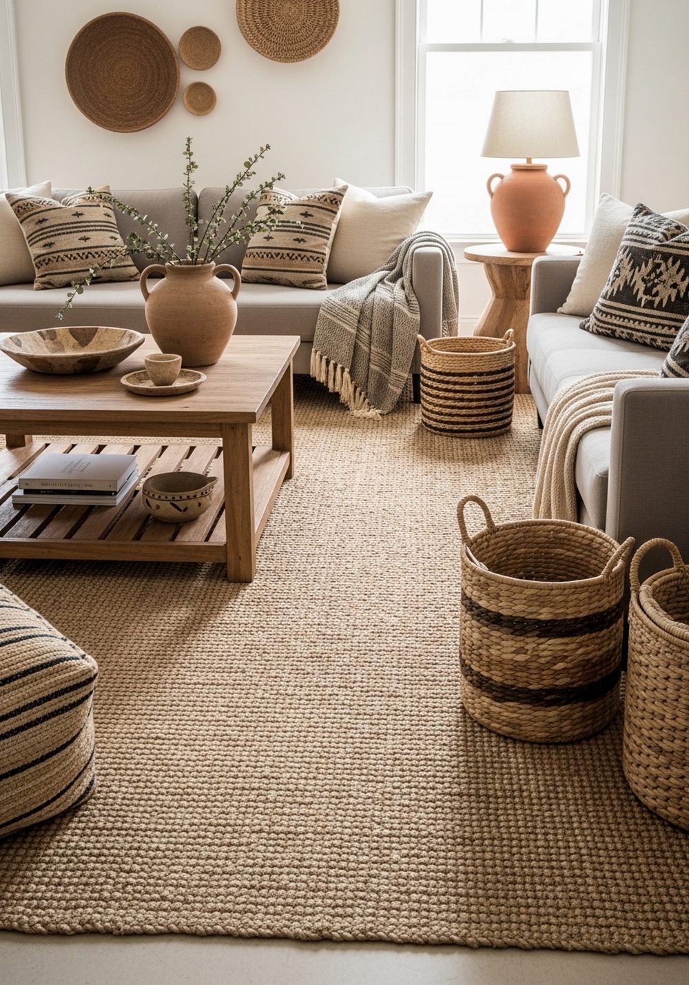 Ground the Room With a Textured Natural Fiber Rug