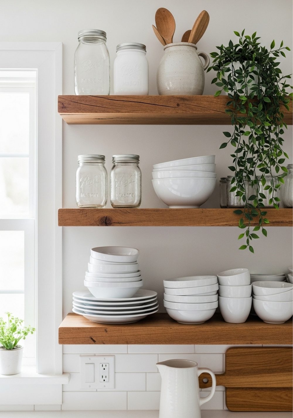 Open Wooden Shelving