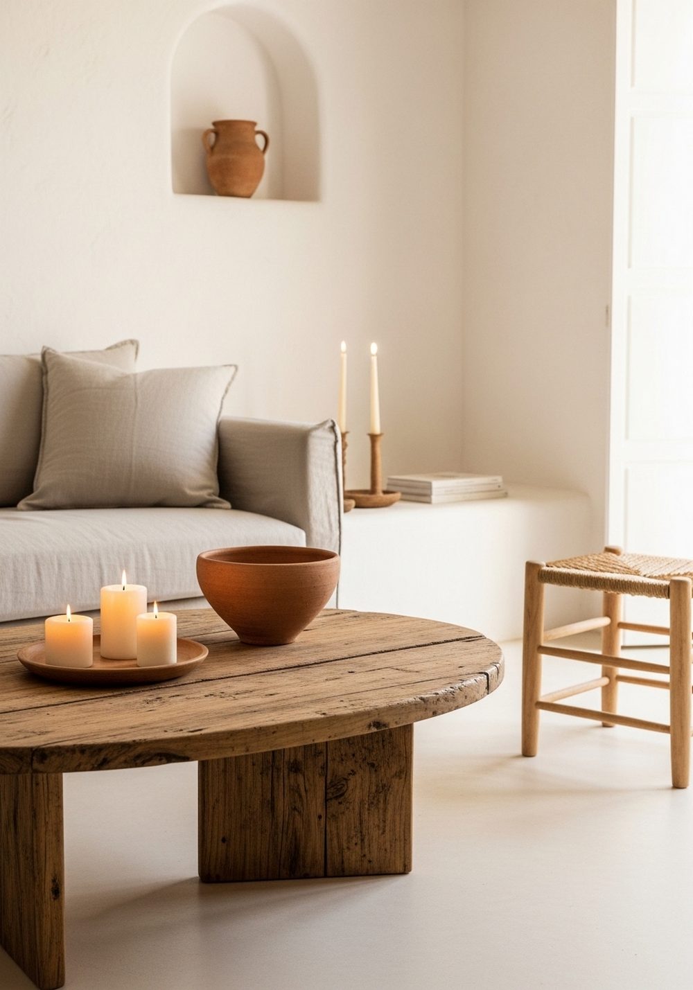 Rustic Wood Tables with Organic Shapes