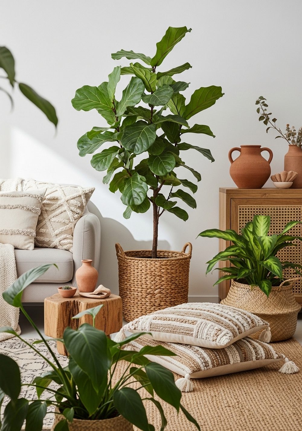 Use Oversized Plants for a Lush Afrohemian Feel