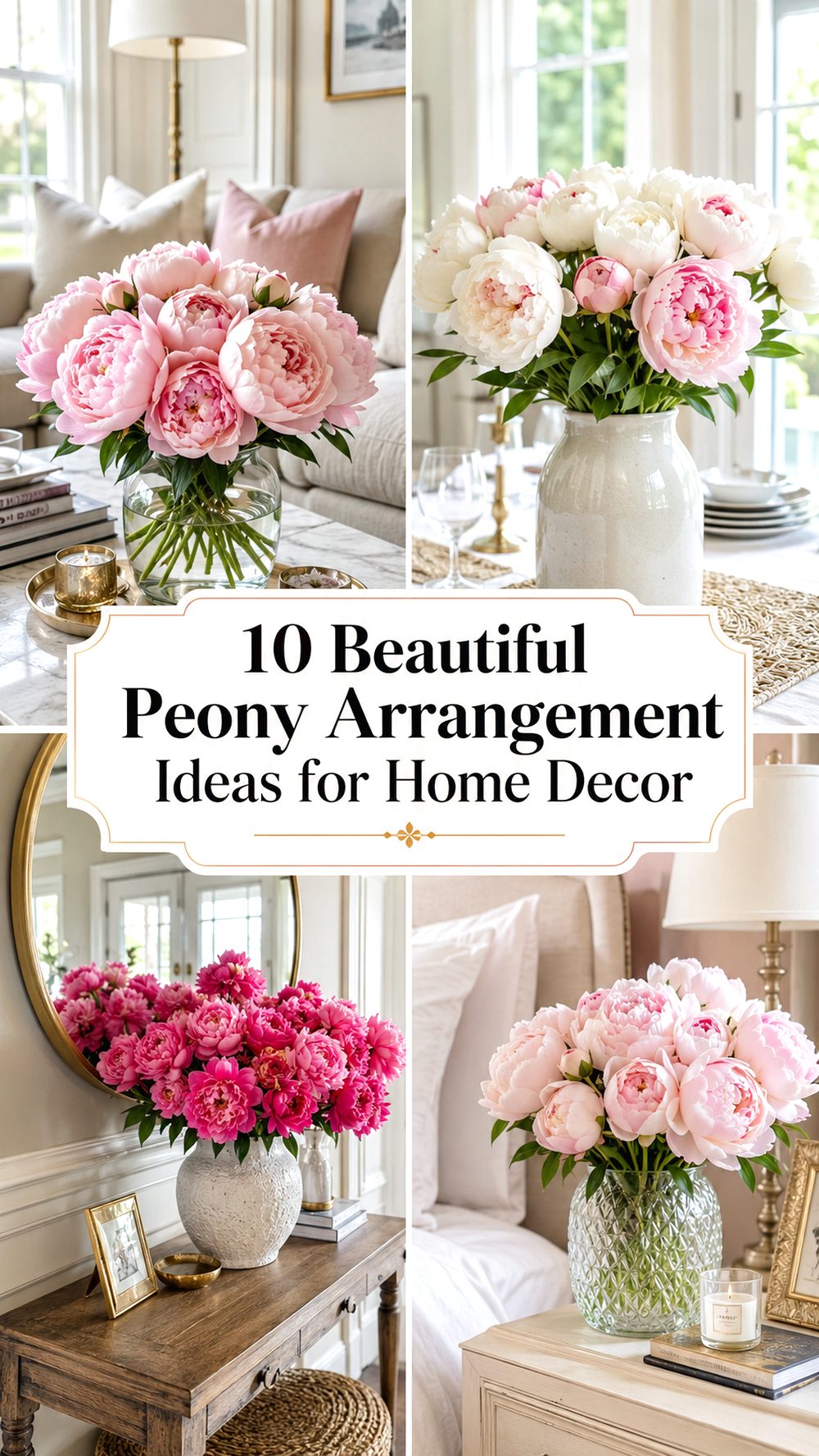 Beautiful Peony Arrangement Ideas for Home Decor