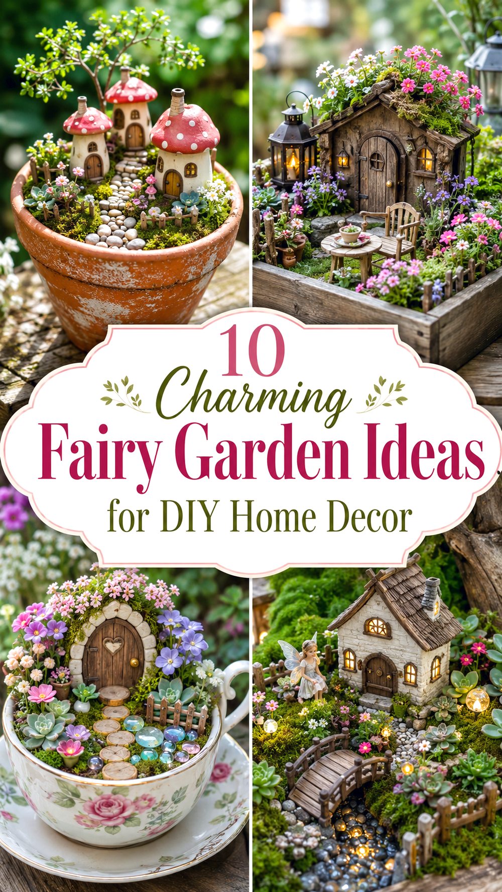 Charming Fairy Garden Ideas for DIY Home Decor