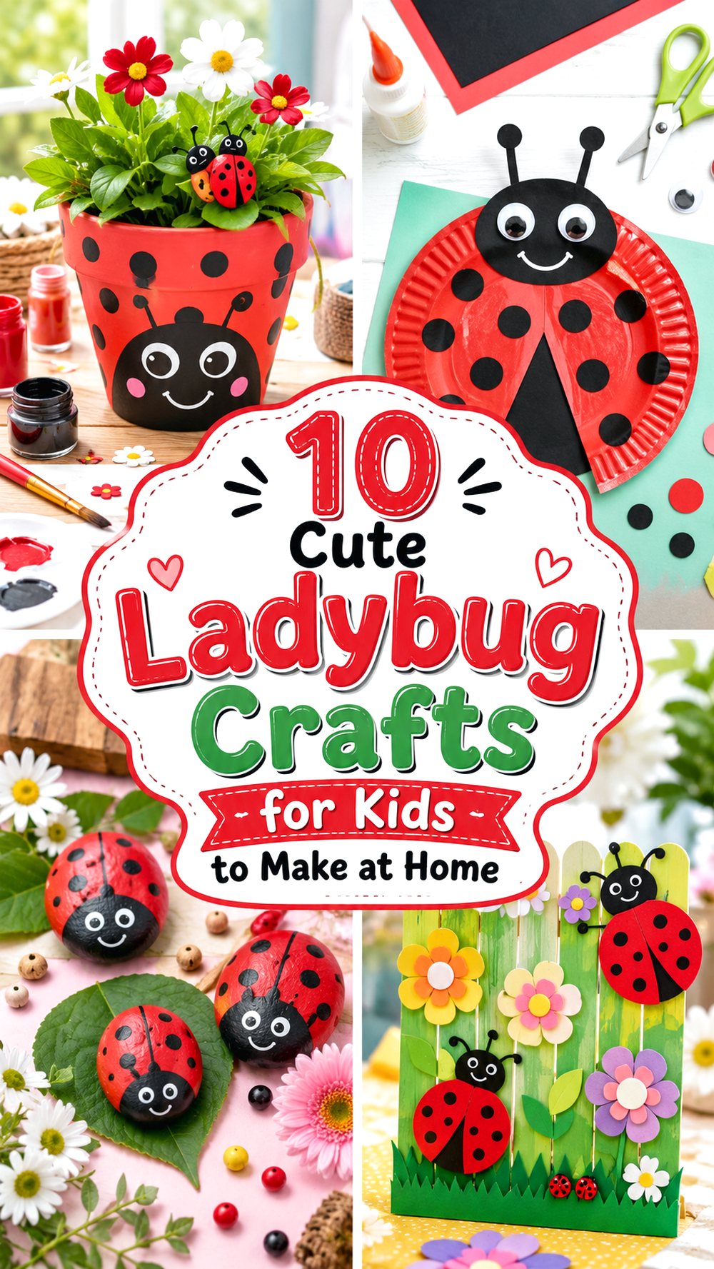 Cute Ladybug Crafts for Kids to Make at Home