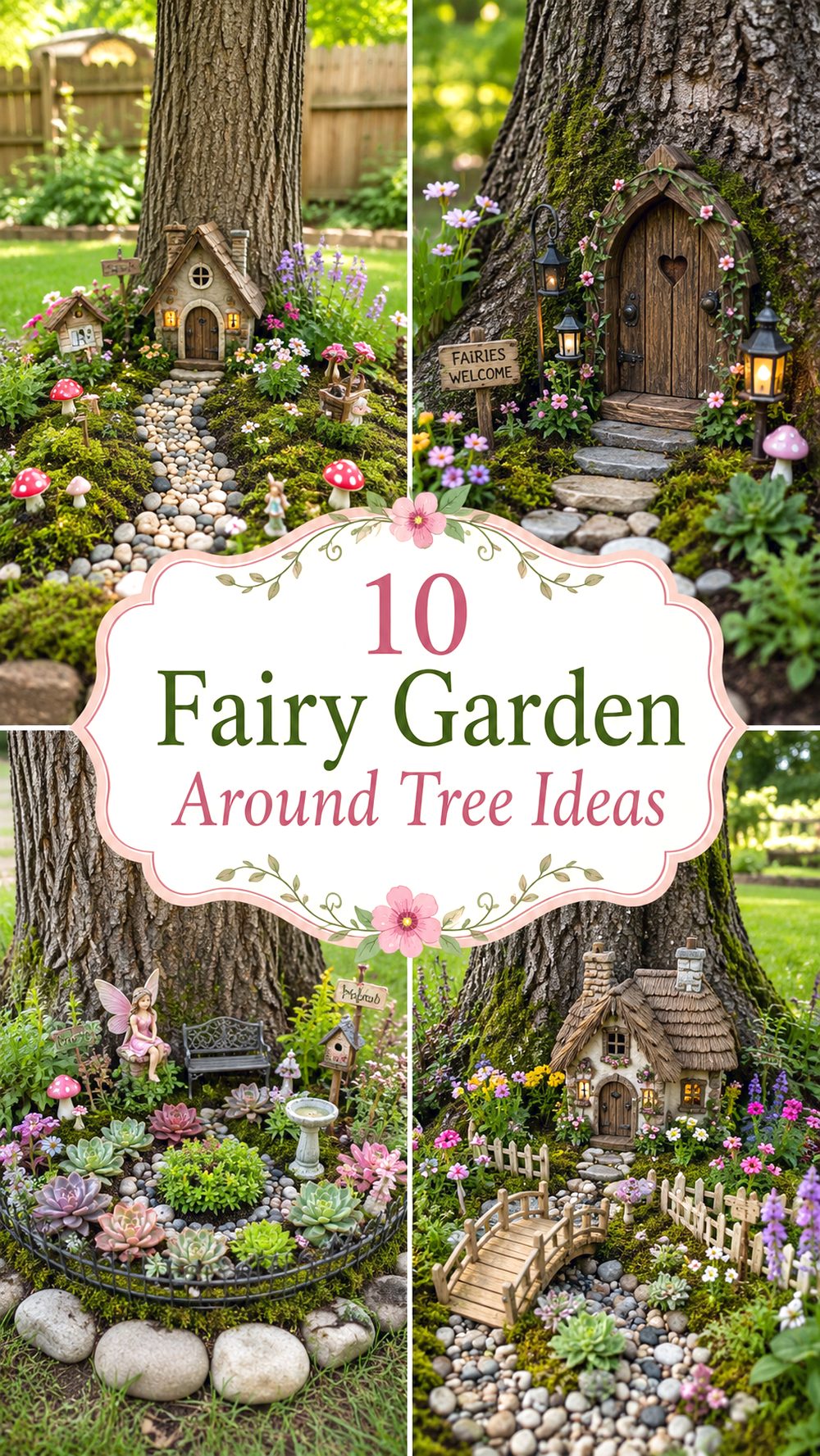 Fairy Garden Around Tree Ideas