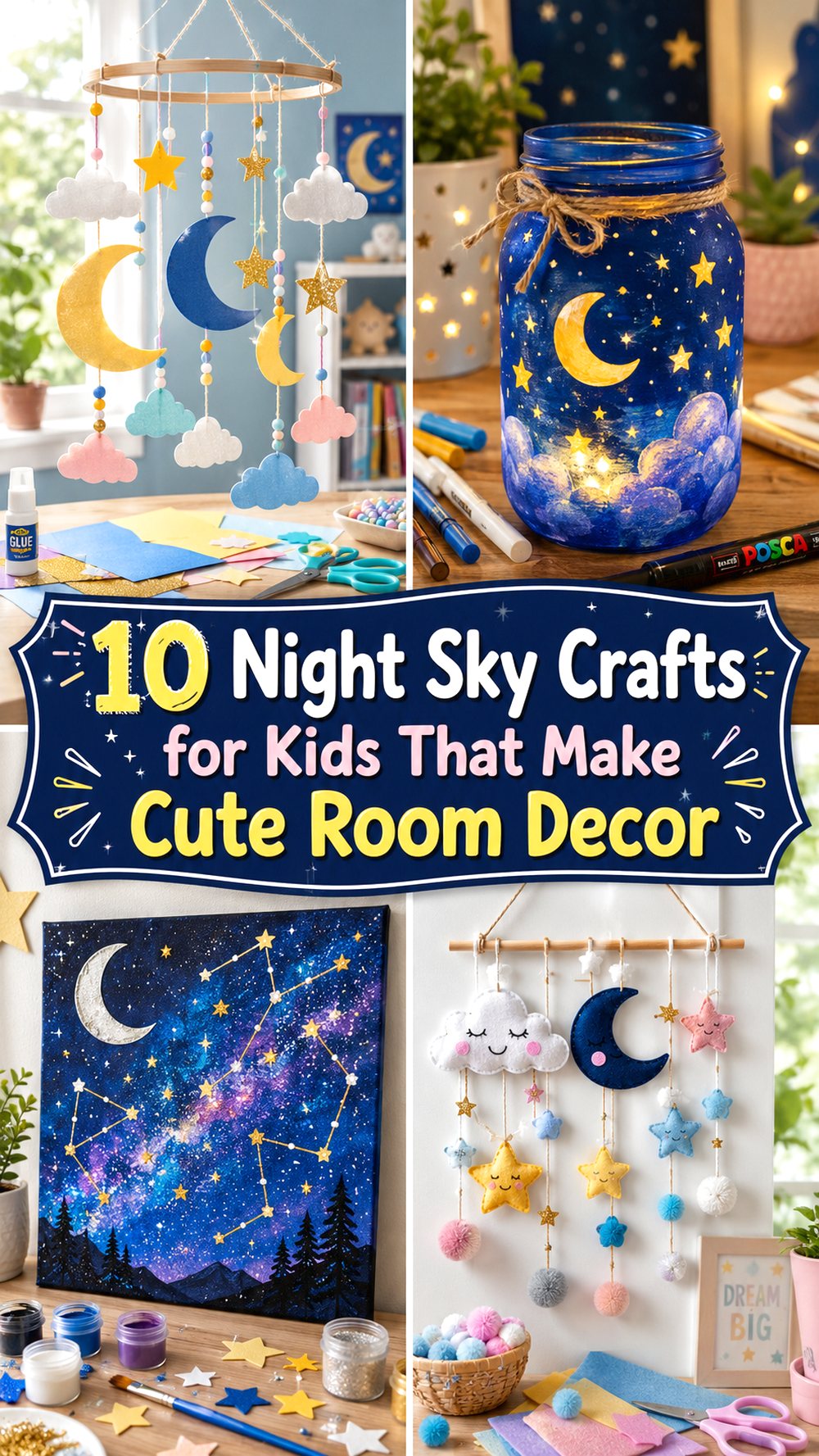 Night Sky Crafts for Kids That Make Cute Room Decor