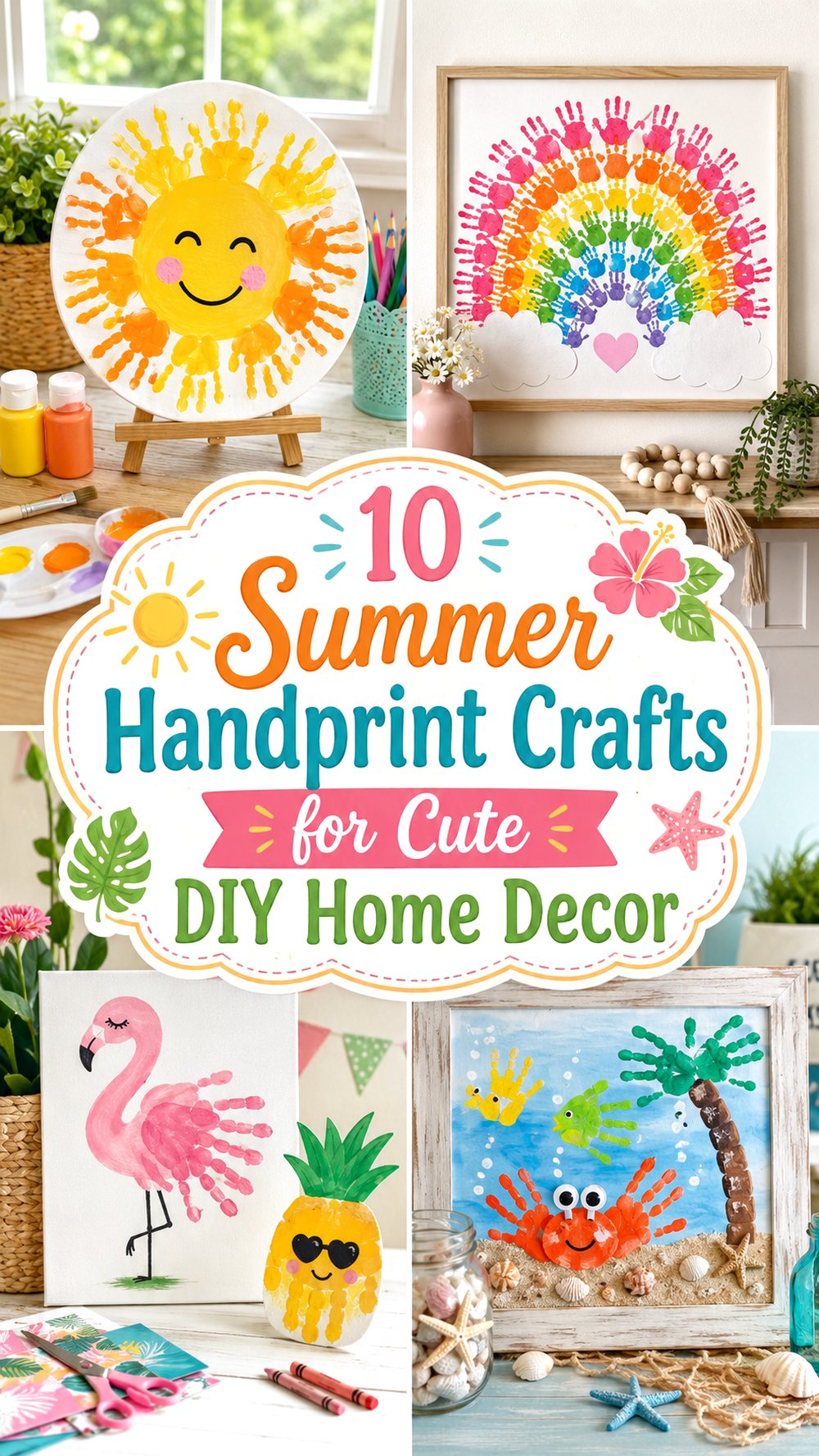 Summer Handprint Crafts for Cute DIY Home Decor