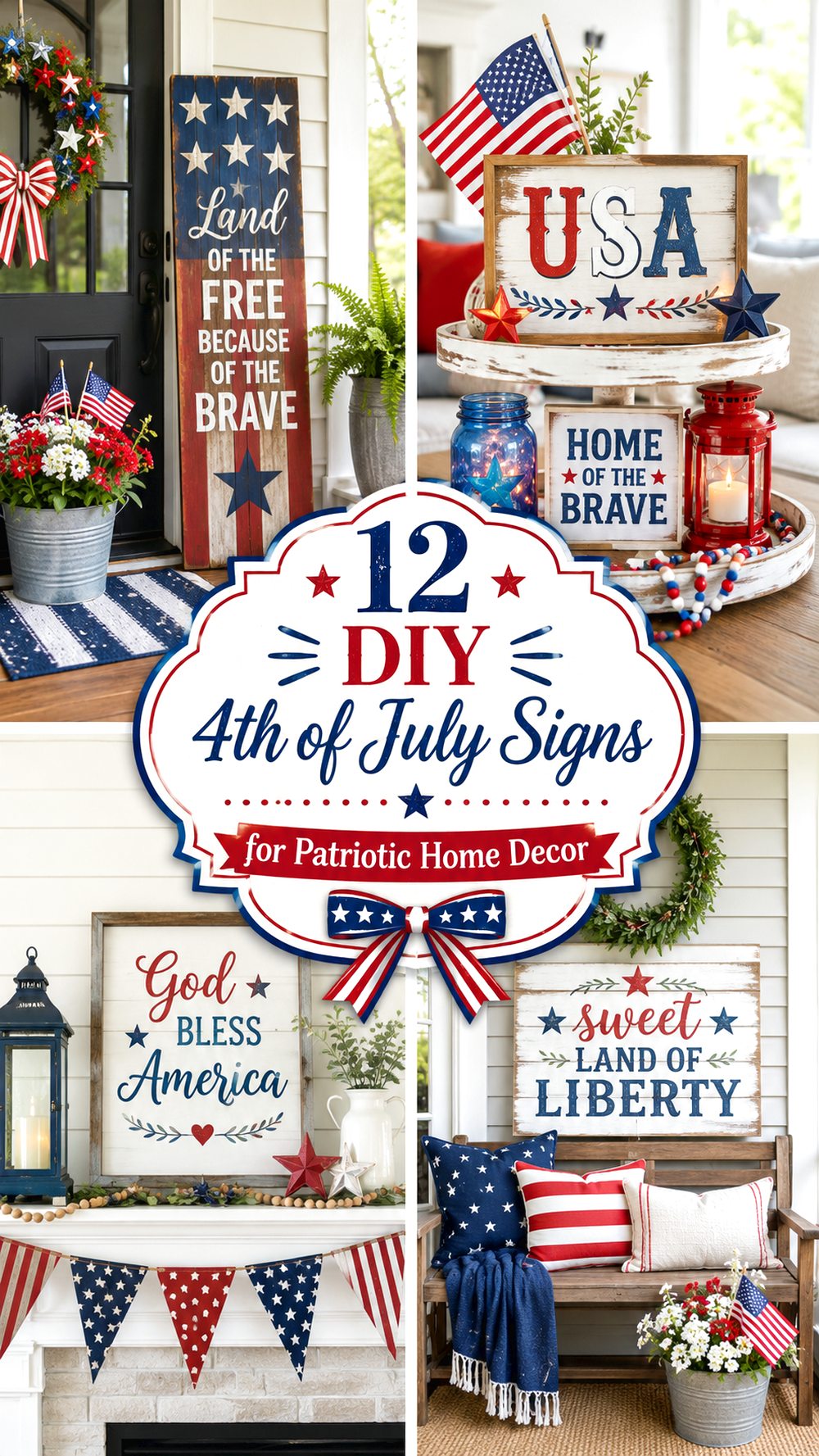 DIY th of July Signs for Patriotic Home Decor