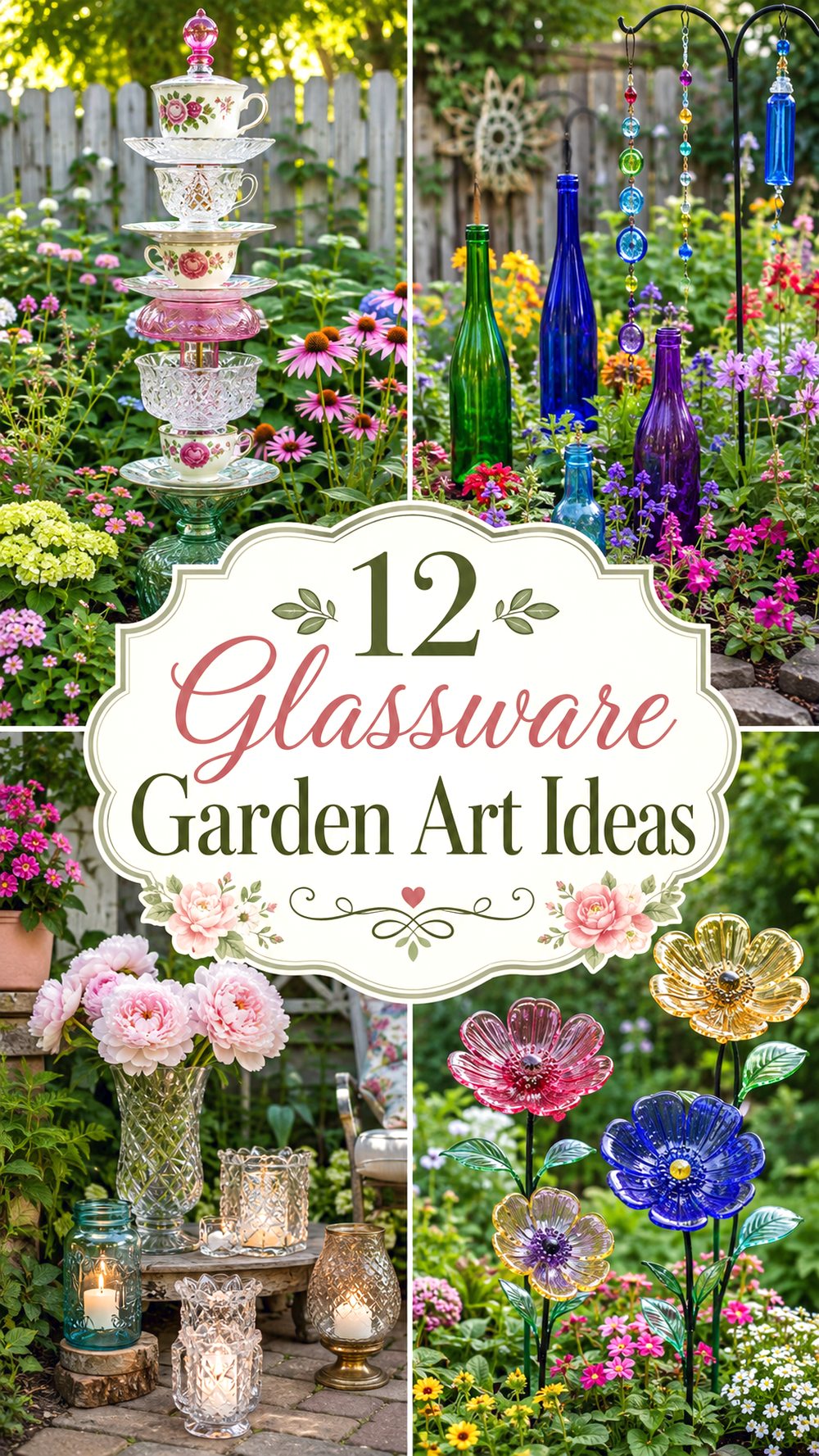 Glassware Garden Art Ideas