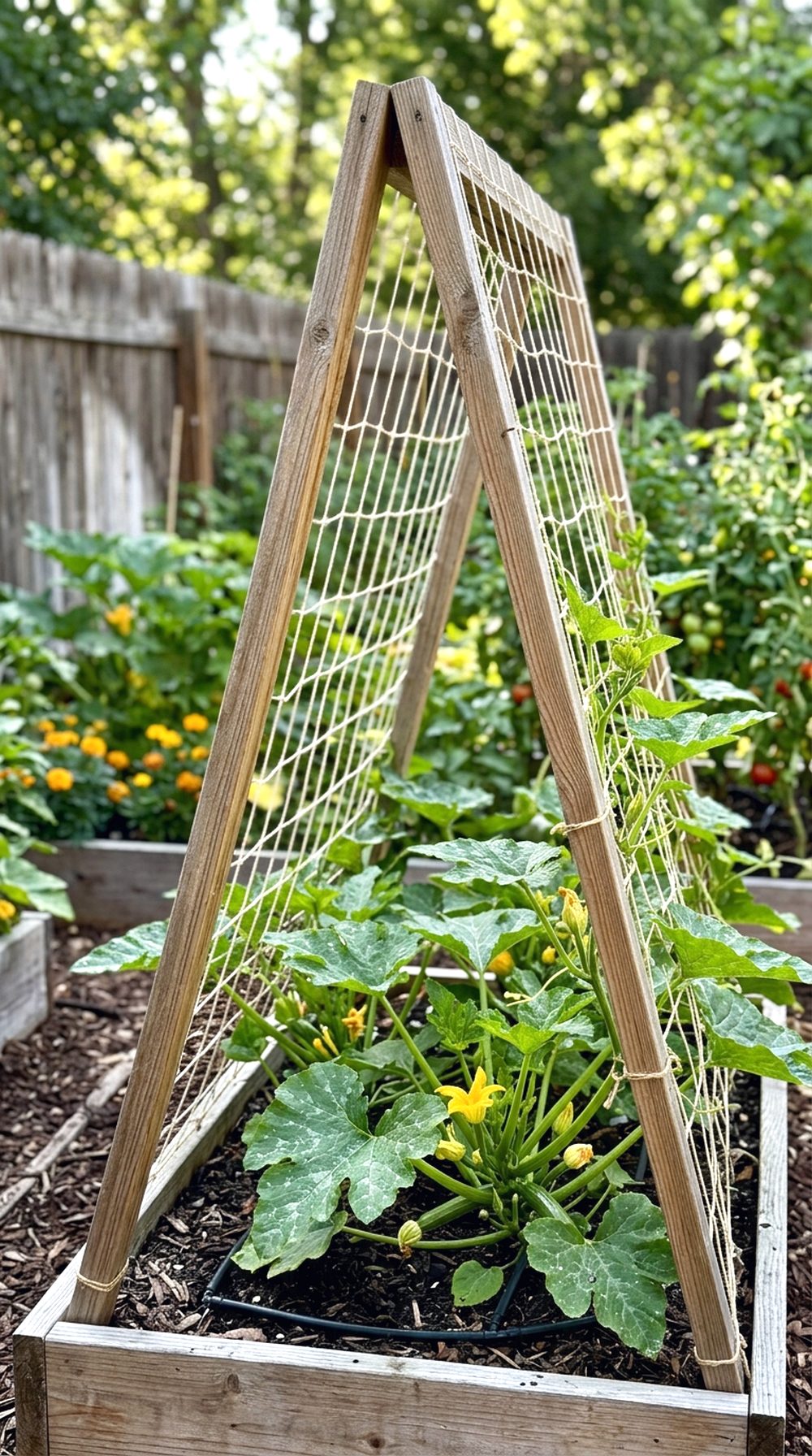 A-Frame Zucchini Trellis