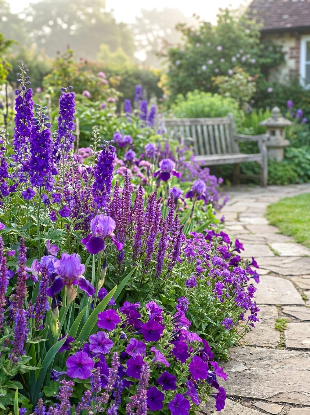 Amethyst Purple Flower Border