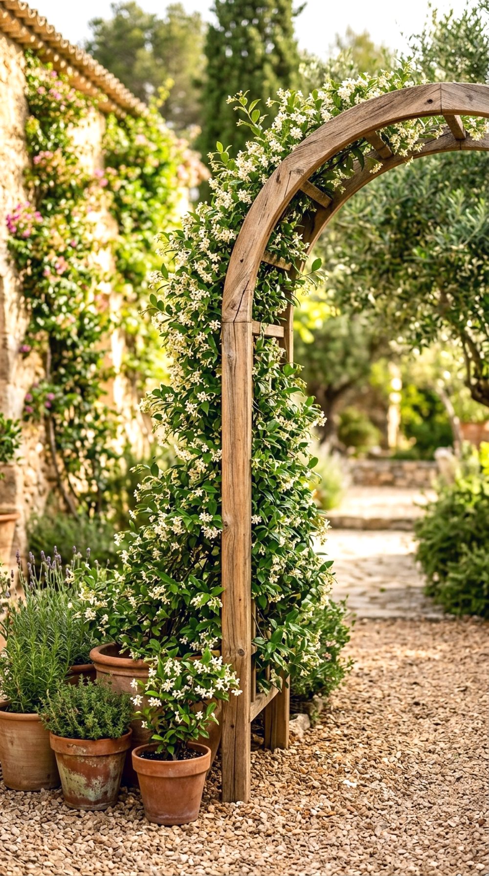 Arched Trellis With Vines