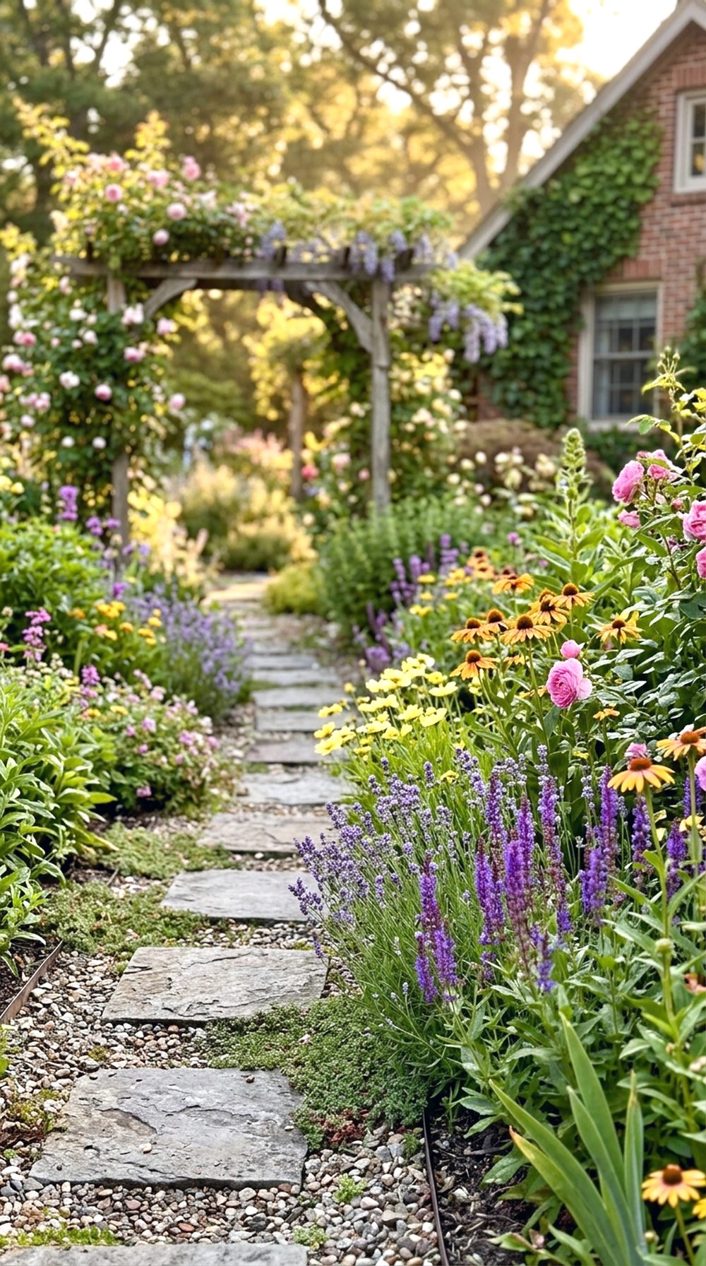 Backyard Flower Pathway