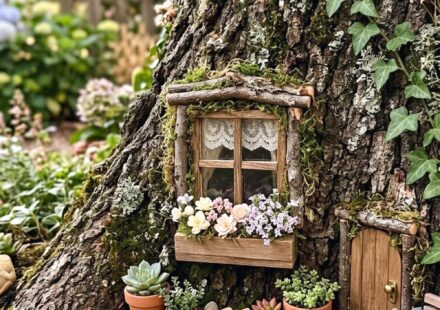 Bark Window Fairy Scene
