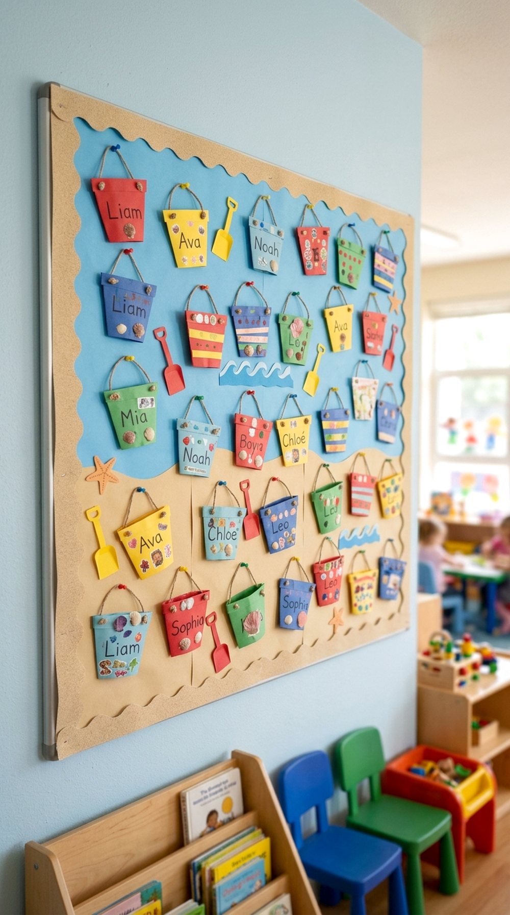 Beach Bucket Bulletin Board