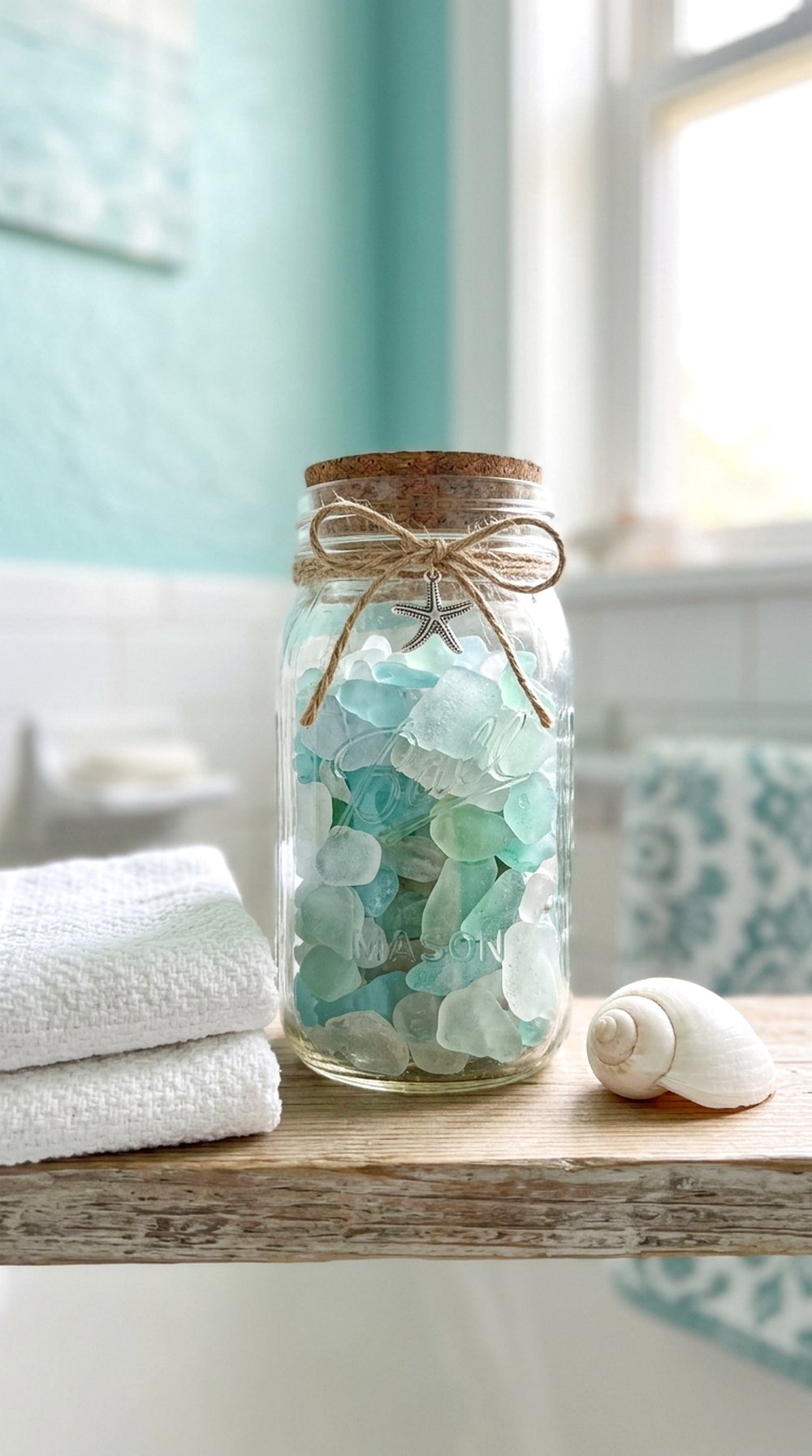 Beach Glass Jar Decor