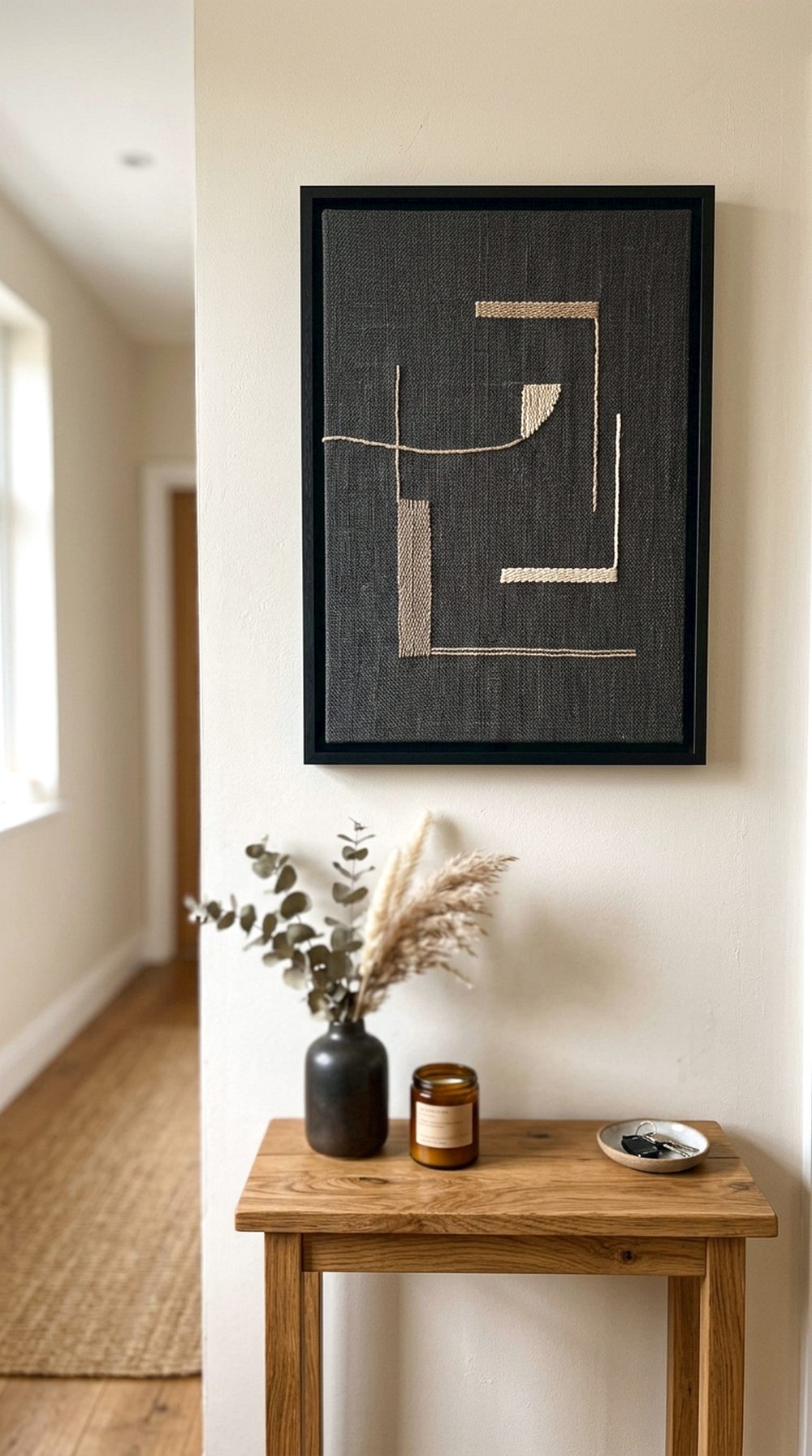 Black Framed Fabric Art
