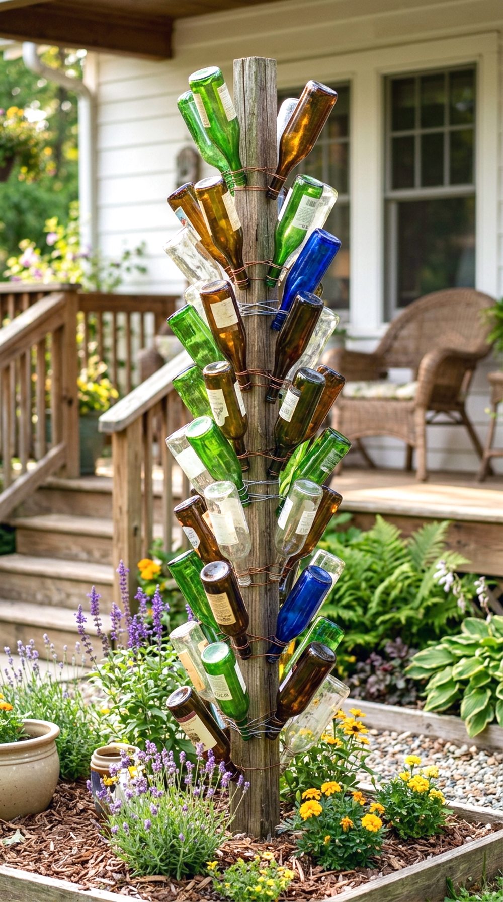 Bottle Garden Totem Pole