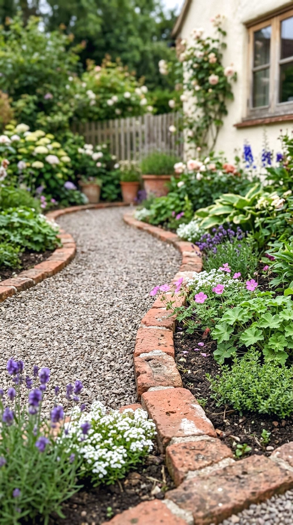 Brick Border Garden Walkway