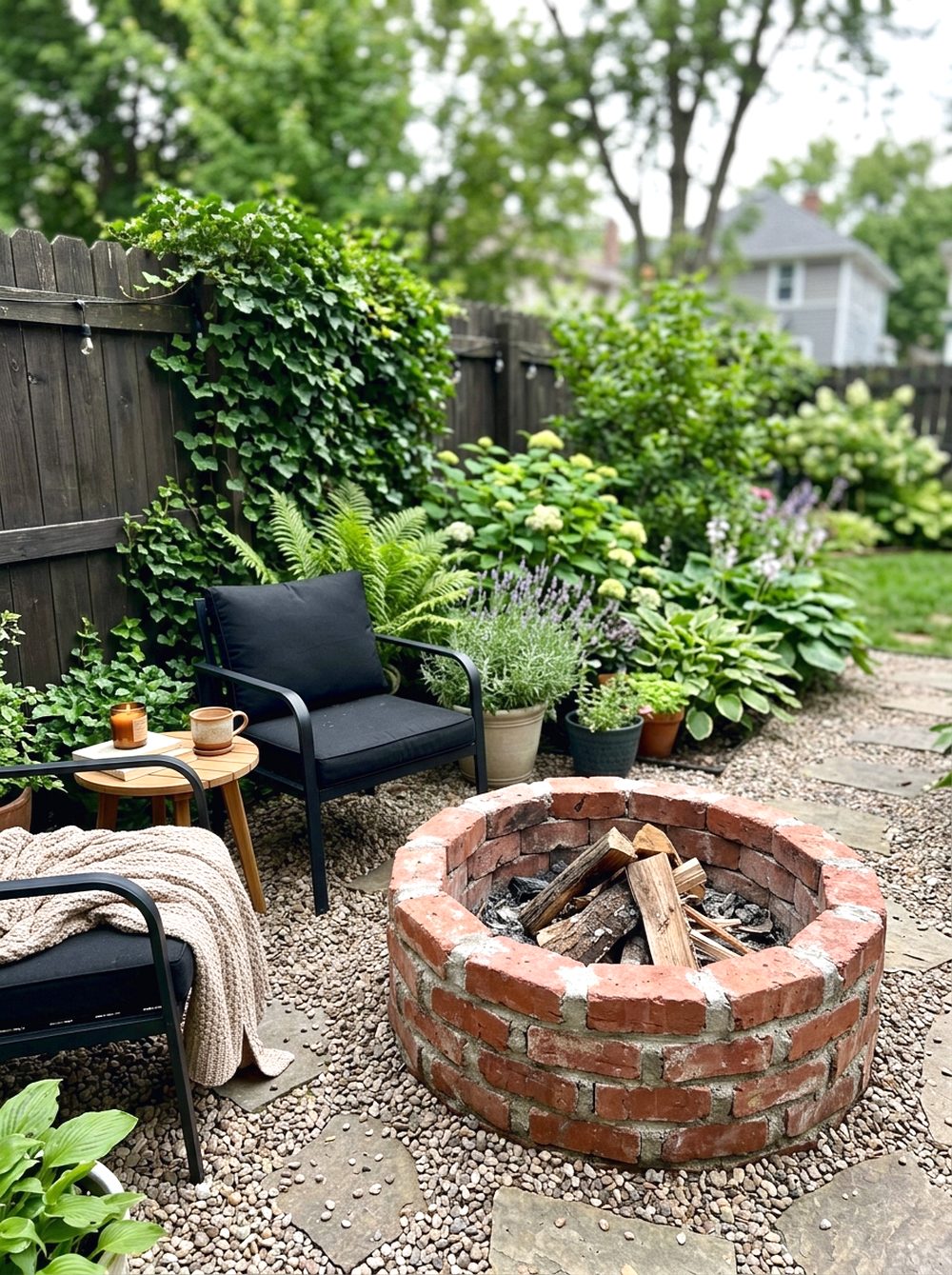 Brick Fire Pit Nook