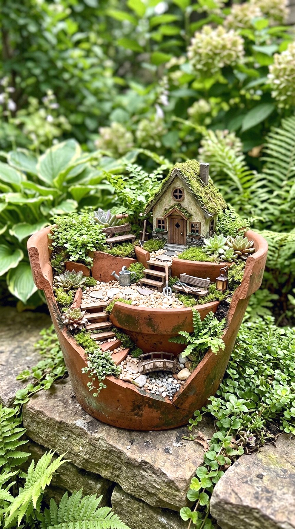 Broken Pot Fairy Garden