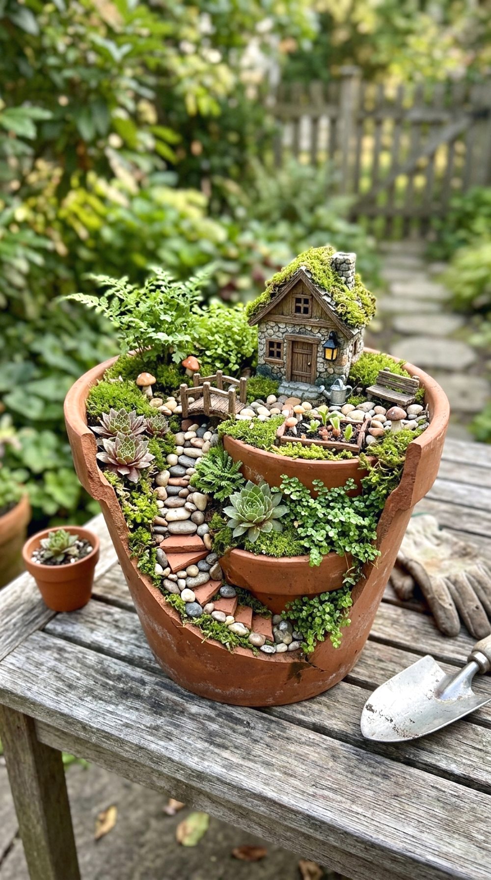 Broken Pot Fairy Garden
