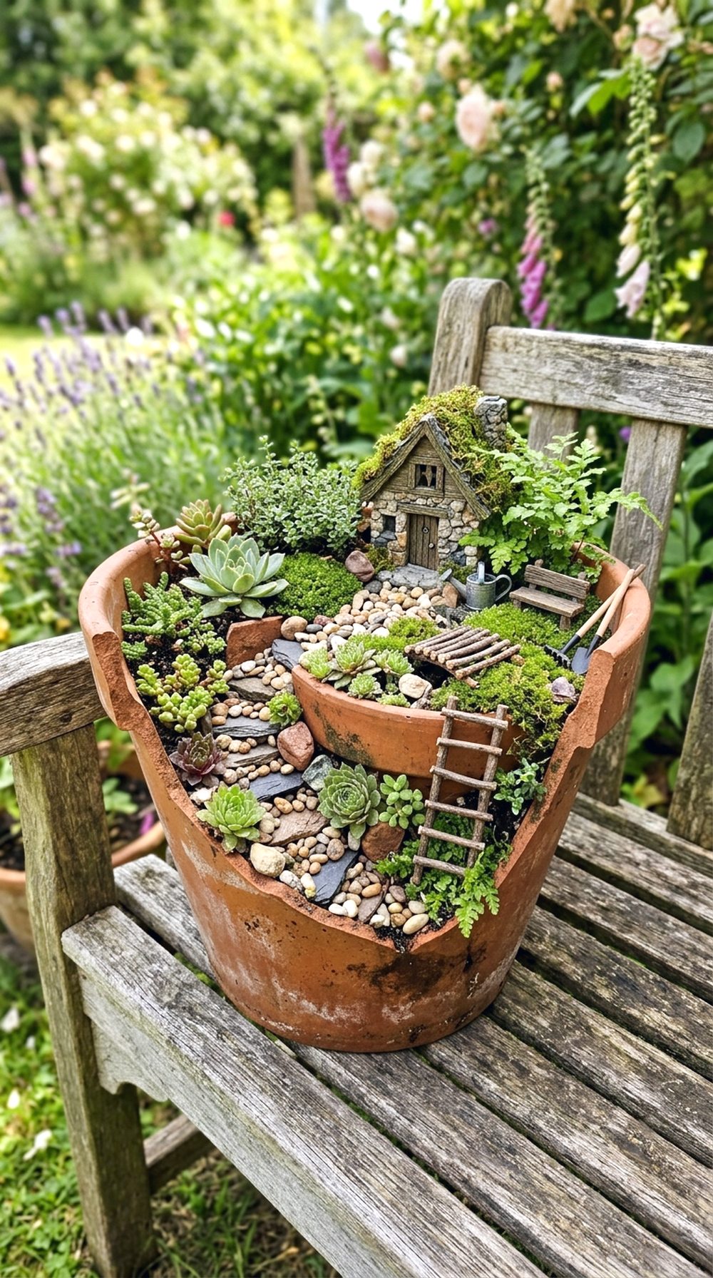 Broken Pot Fairy Garden