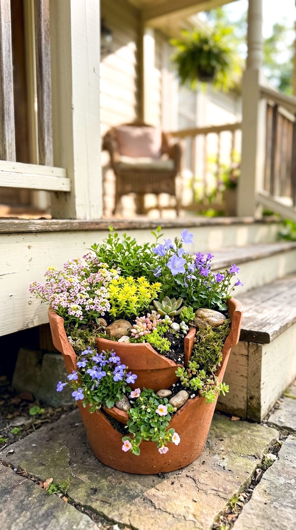 Broken Pot Flower Mini Garden