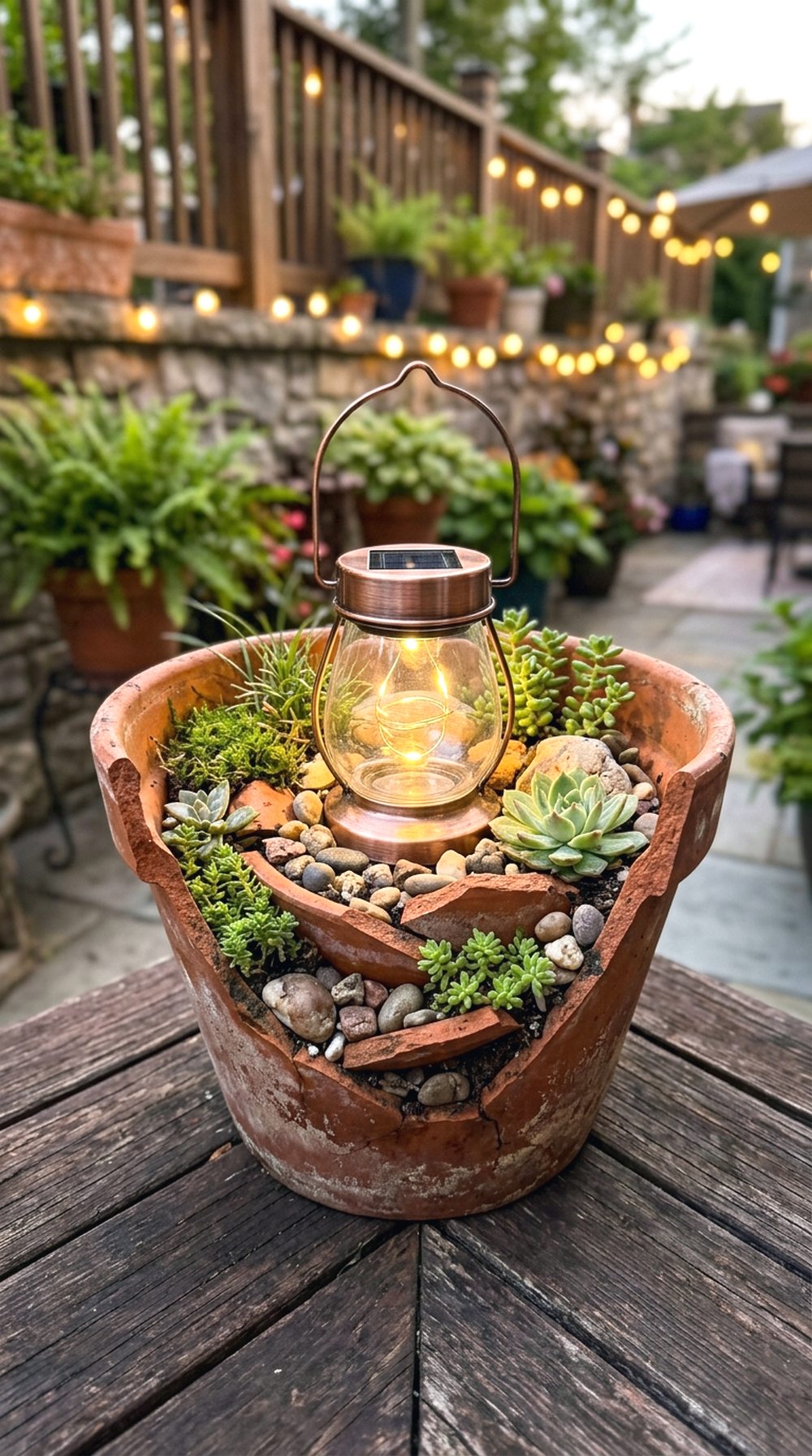 Broken Pot Lantern Garden