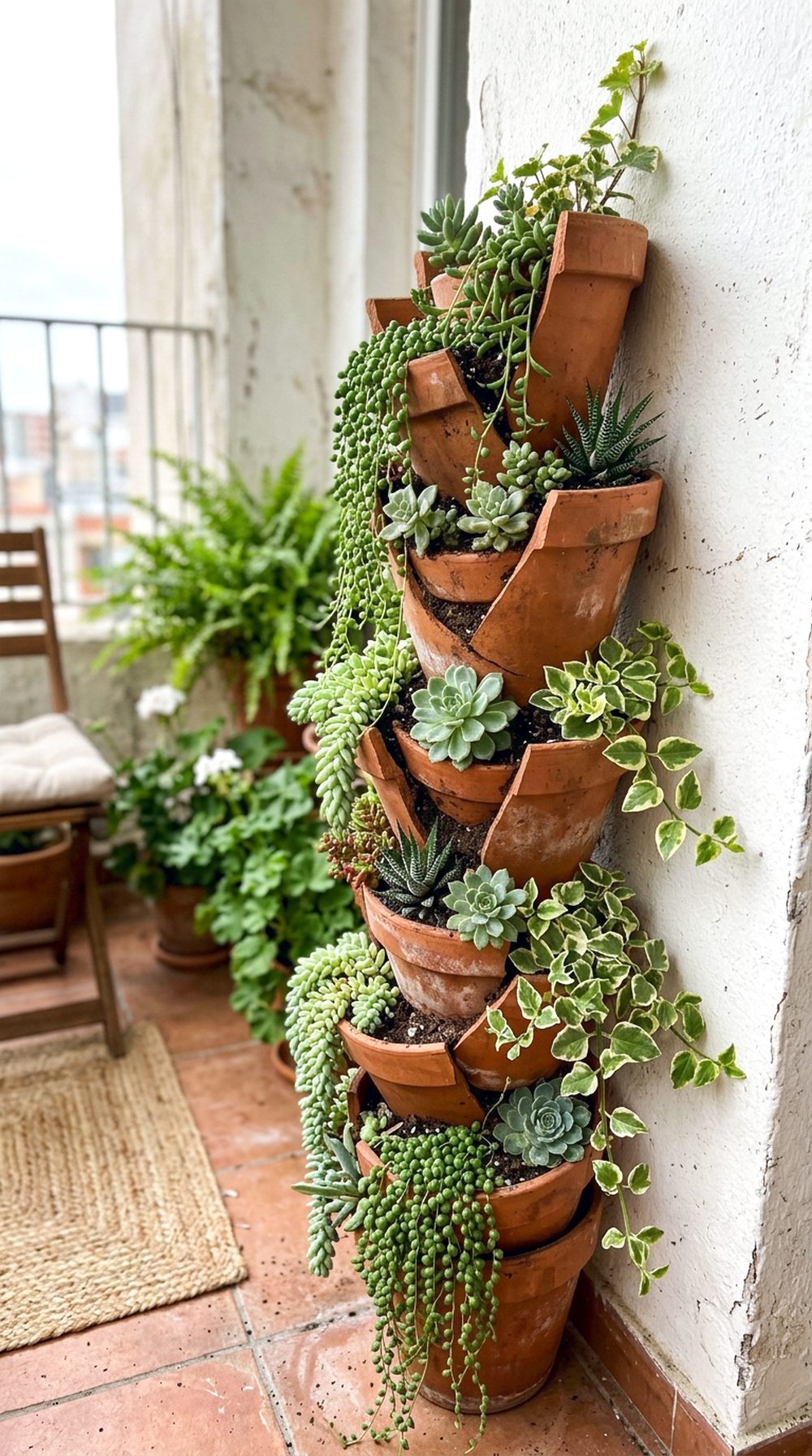 Broken Pot Vertical Garden