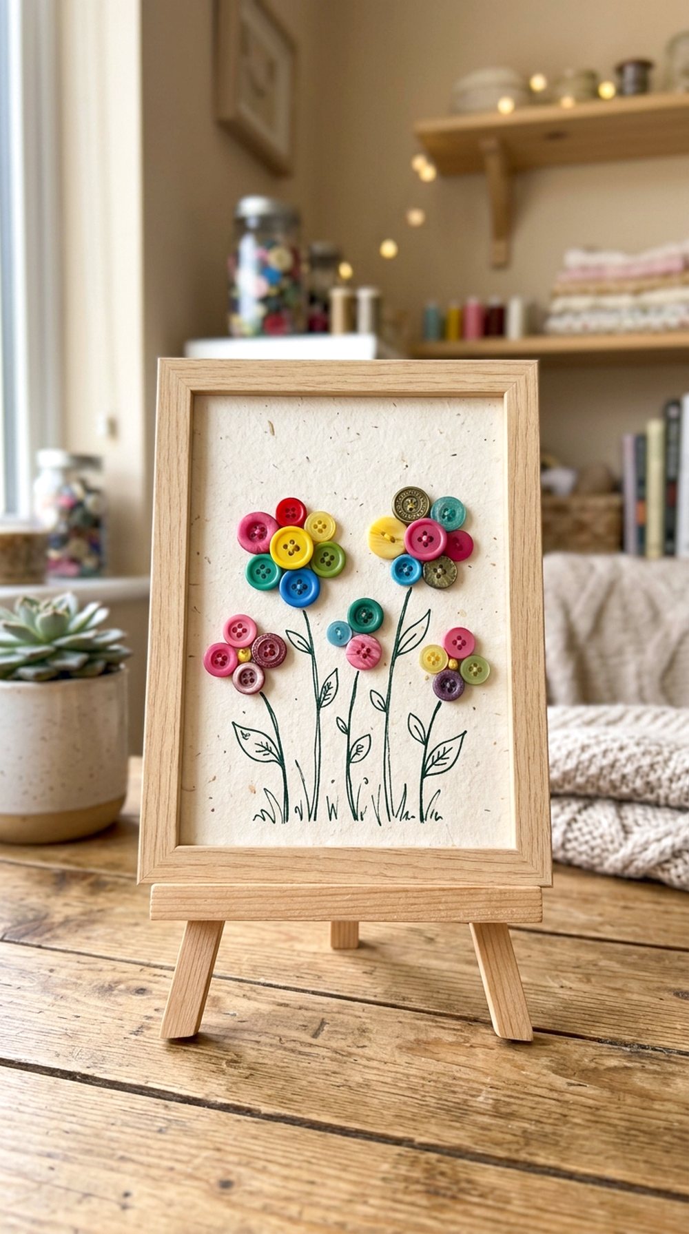 Button Flower Art