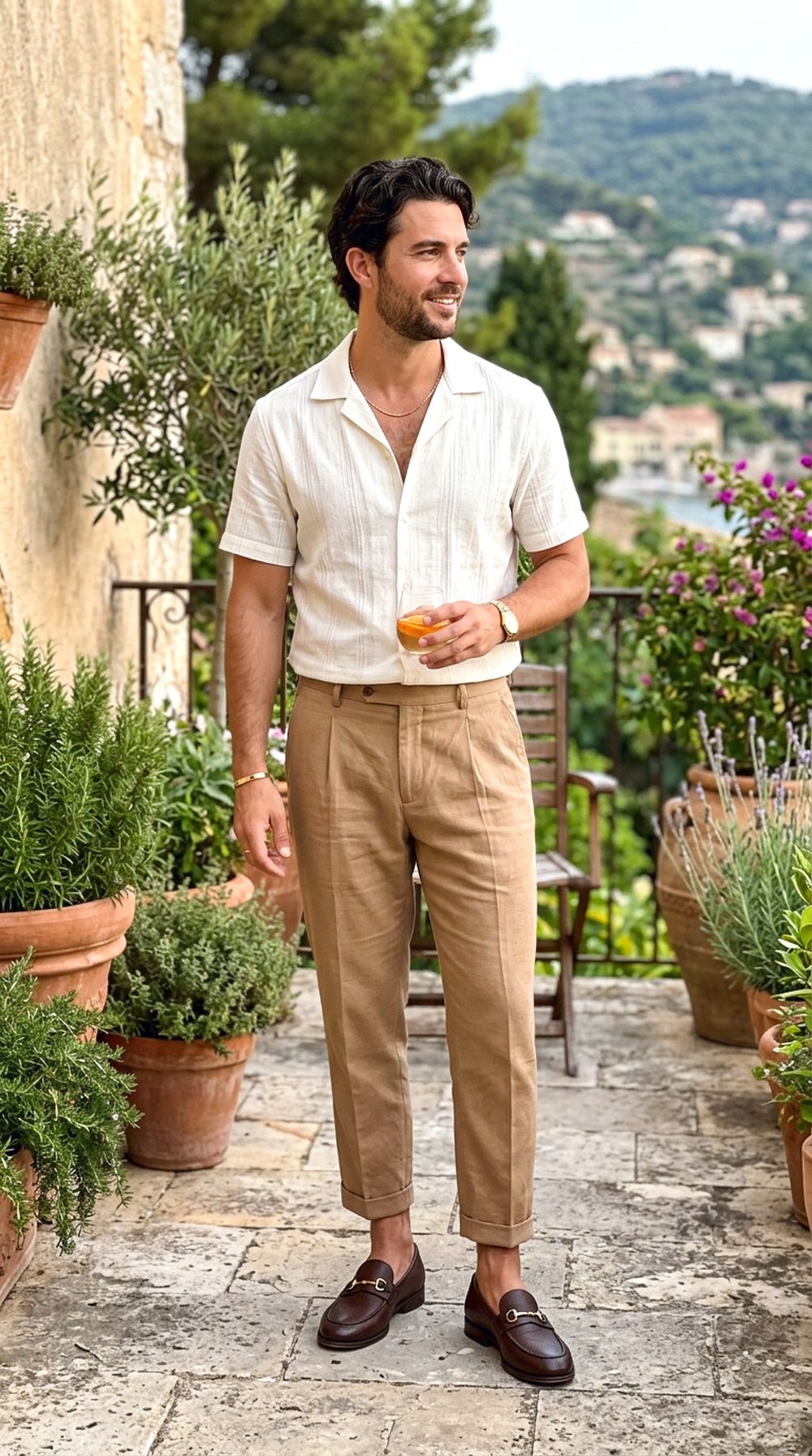Camp Collar Shirt With Loafers