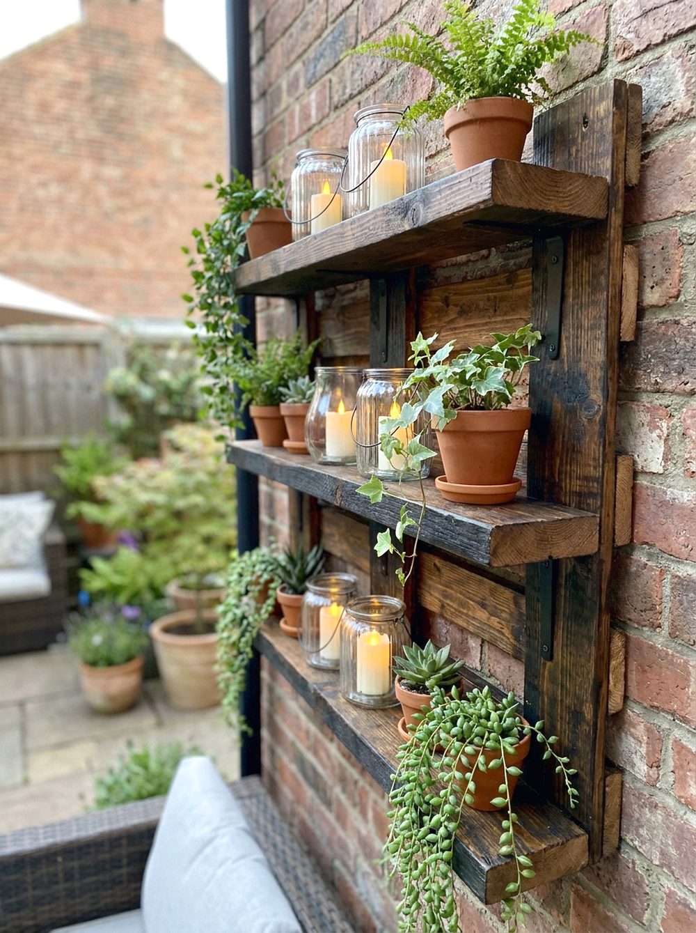 Candle Lantern Garden Shelf