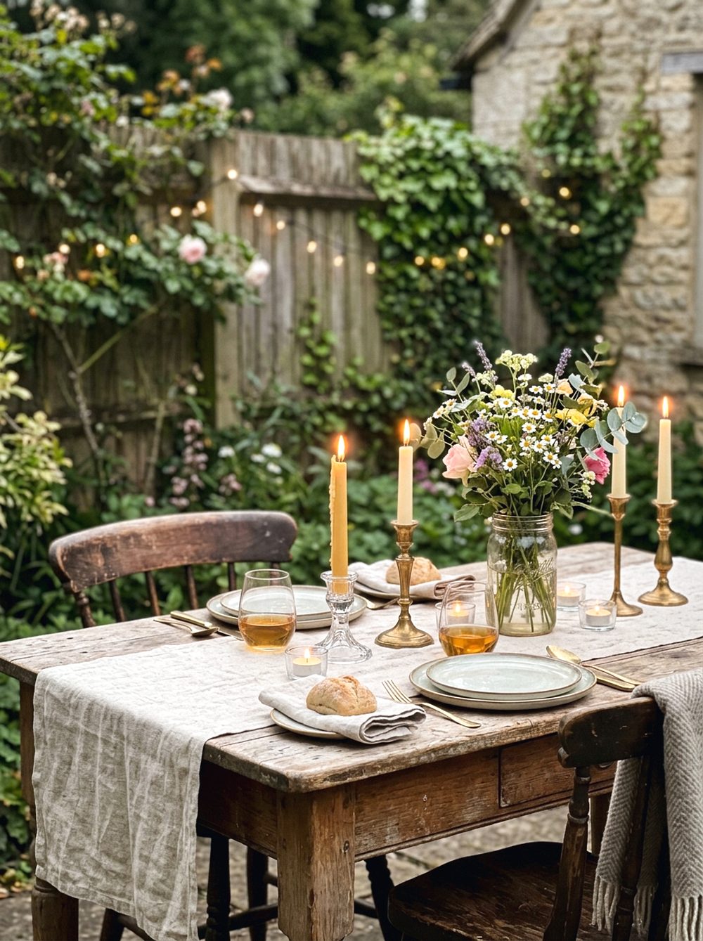 Candlelit Garden Table